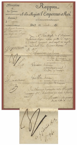 Napoleon Bonaparte Military Document Signed in 1812 as Emperor of France